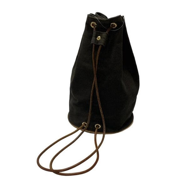 Auth HERMES Polochon Mimile - Black Canvas Leather Backpack - Picture 11 of 11